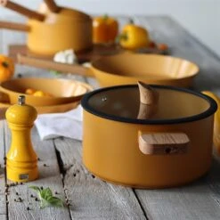 Faitout Ector Induction Aluminium Revêtu 24 Cm Jaune -Silikomart Cuisine Boutique 108008 3 1 Faitout Ector induction aluminium revetu 24 cm jaune Ogo