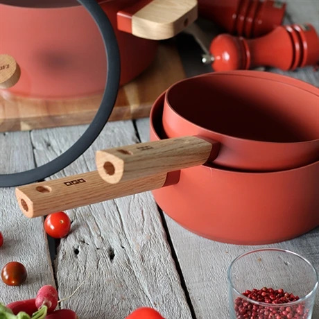 Casserole Ector Induction Aluminium Revêtu Manche En Bois 20 Cm Rouge 7 Casserole Ector Induction Aluminium Revêtu Manche En Bois 20 Cm Rouge – Image 5
