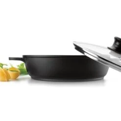 Faitout Fonte Avec Couvercle En Verre 36 Cm Noir -Silikomart Cuisine Boutique 11624 1 2 Faitout fonte avec couvercle en verre 36 cm noir Lacor