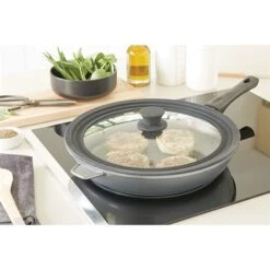 Couvercle En Verre Et Silicone Noir Multidiamètres 28, 30 Et 32 Cm -Silikomart Cuisine Boutique 147001 2 1 Couvercle en verre et silicone noir multidiametres 28 30 et 32 cm Mathon