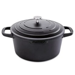 Cocotte Légère Ronde En Fonte D'aluminium 24 Cm 4,5 L Coloris Noir