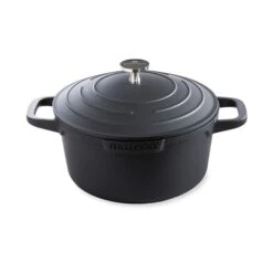 Cocotte Légère Ronde En Fonte D'aluminium 20 Cm 2,6 L Coloris Noir