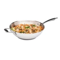 Lot Wok Tout Inox Et Couvercle Verre 30 Cm Excell'Inox -Silikomart Cuisine Boutique 209005 2 1 Lot wok tout inox et couvercle verre 30 cm Excell Inox Mathon