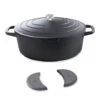 Lot Cocotte Légère Ovale En Fonte D'aluminium 32 Cm Coloris Noir Et Deux Maniques Silicone -Silikomart Cuisine Boutique 209012 0 3 Lot cocotte legere ovale en fonte d aluminium 32 cm coloris noir et deux maniques silicone Mathon