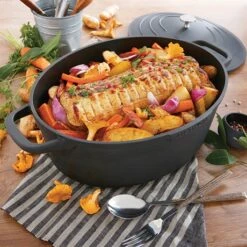 Lot Cocotte Légère Ovale En Fonte D'aluminium 32 Cm Coloris Noir Et Deux Maniques Silicone -Silikomart Cuisine Boutique 209012 3 3 Lot cocotte legere ovale en fonte d aluminium 32 cm coloris noir et deux maniques silicone Mathon