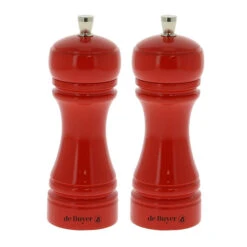 De Buyer Set Moulins à Poivre Et à Sel JAVA Rouge 14 Cm