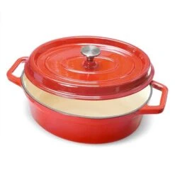 Cocotte En Fonte Ovale 33 Cm 6 L Rouge -Silikomart Cuisine Boutique 213222 3 9 Cocotte en fonte ovale 33 cm 6 L rouge Mathon