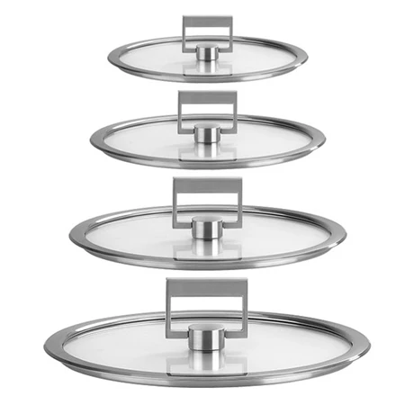 4 Couvercles Verre Poignée Carrée Strate 14 à 20 Cm 3 4 Couvercles Verre Poignée Carrée Strate 14 à 20 Cm