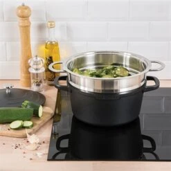 Lot Cocotte Légère Ronde Fonte Aluminium 24 Cm 4,5 L Et Panier Vapeur Multidiamètre -Silikomart Cuisine Boutique 279166 3 5 Lot cocotte legere ronde fonte aluminium 24 cm 4 5 L et panier vapeur multidiametre Mathon