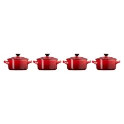 Le Creuset Set 4 Mini-cocottes Céramique 10 Cm Cerise -Silikomart Cuisine Boutique 303000 3 1 Set 4 mini cocottes ceramique 10 cm Cerise Le Creuset