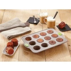 Lot 2 Plaques Rigiflex 12 Canelés Et 24 Mini-canelés En Silicone Et Acier -Silikomart Cuisine Boutique 509120 3 1 Lot 2 plaques Rigiflex 12 caneles et 24 mini caneles en silicone et acier Mathon