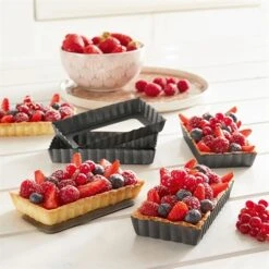 Lot De 8 Moules à Tartelettes à Fond Amovibles -Silikomart Cuisine Boutique 549005 3 2 Lot de 8 moules a tartelettes a fond amovibles Mathon