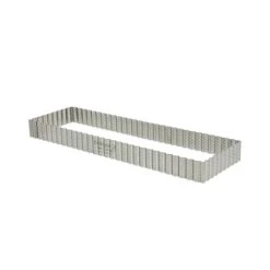 De Buyer Cercle à Tarte Perforé Cannelé Rectangle Acier Inoxydable 35 Cm