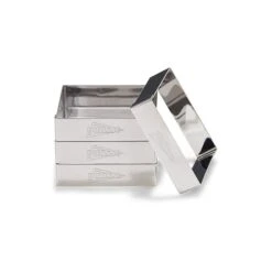 Patisse 4 Cadres à Tarte Inox 8 Cm