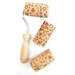 3 Mini Rouleaux Empreintes En Bois Interchangeables -Silikomart Cuisine Boutique 580018 2 3 3 mini rouleaux empreintes en bois interchangeables Scrapcooking