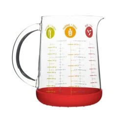 Pichet Mesureur En Verre Et Silicone 1 L -Silikomart Cuisine Boutique 62037 1 3 Pichet mesureur en verre et silicone 1 L Pebbly