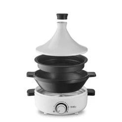 Tajine électrique Céramique 4 Personnes 1000 W Blanc -Silikomart Cuisine Boutique 714004 2 1 Tajine electrique ceramique 4 personnes 1000 W blanc Simeo