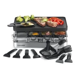 Appareil Raclette-gril Et Crêpes électrique 8 Poêlons 1200 W -Silikomart Cuisine Boutique 780254 2 1 Appareil raclette gril et crepes electrique 8 poelons 1200 W Naturamix