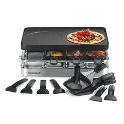 Appareil Raclette-gril Et Crêpes électrique 8 Poêlons 1200 W -Silikomart Cuisine Boutique 780254 3 1 Appareil raclette gril et crepes electrique 8 poelons 1200 W Naturamix