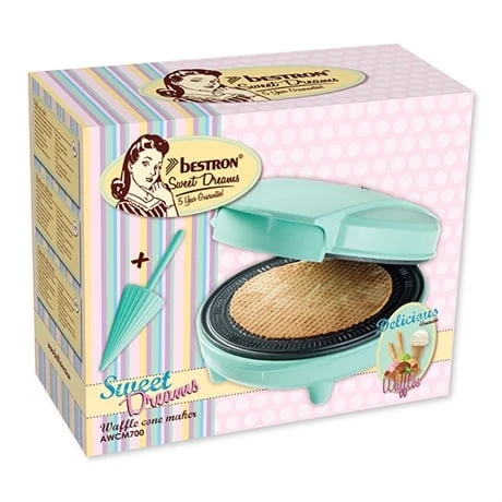 Bestron Gaufrier à Cornets 700 W Sweet Dreams Vert Menthe 7 Bestron Gaufrier à Cornets 700 W Sweet Dreams Vert Menthe – Image 5