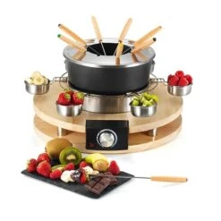 Set Appareils à Raclette Et à Fondue En Bois -Silikomart Cuisine Boutique 789021 3 1 Set appareils a raclette et a fondue en bois Kitchen Chef Professional
