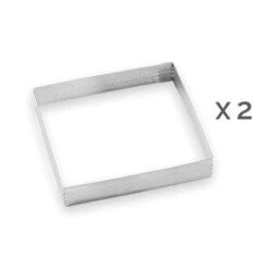 Lot 2 Cercles à Tarte Perforés En Inox Carré 12 Cm -Silikomart Cuisine Boutique 87948 1 3 Lot 2 cercles a tarte perfores en inox carre 12 cm Mathon